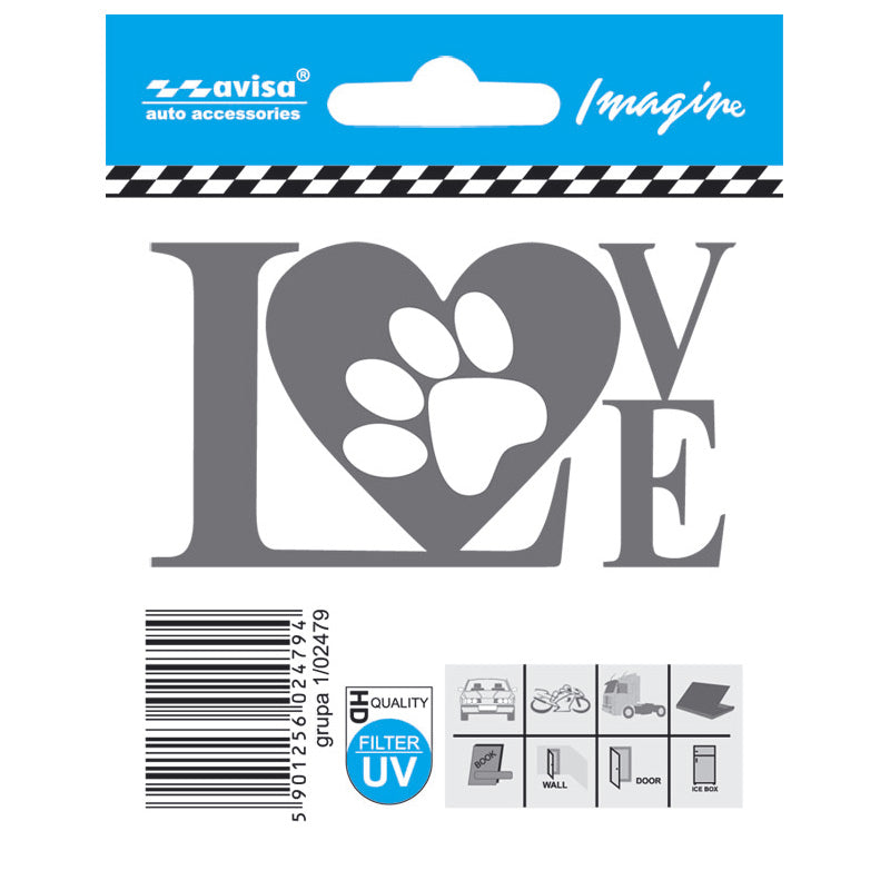 Avisa, LOVE Pote Auto Tattoo Sticker - 7,7x4,4cm