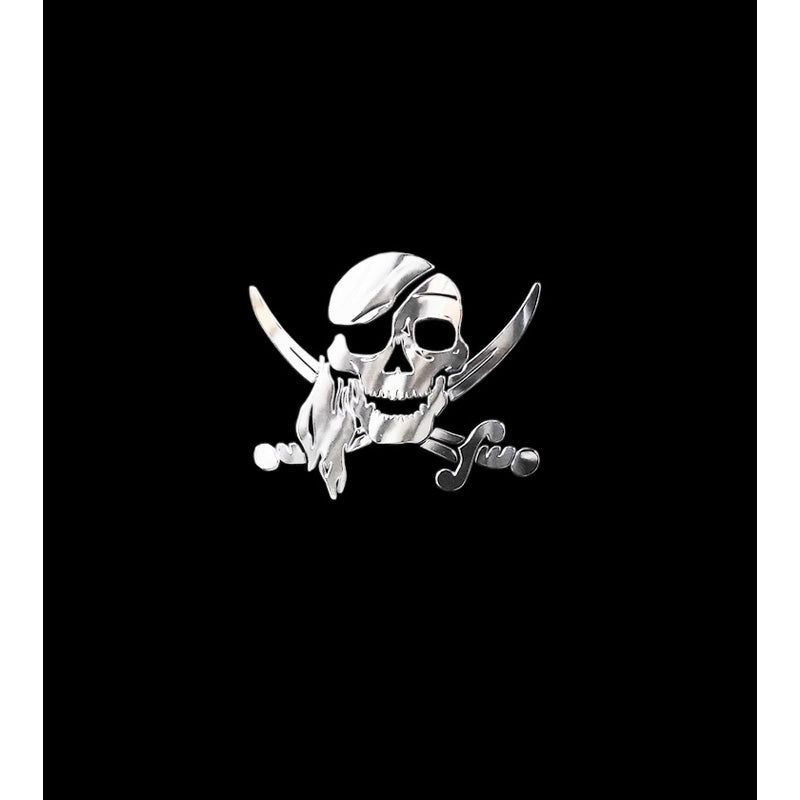 Avisa, Nickel-dekal "Pirate Skull" - 3D-effekt - 66x55 mm