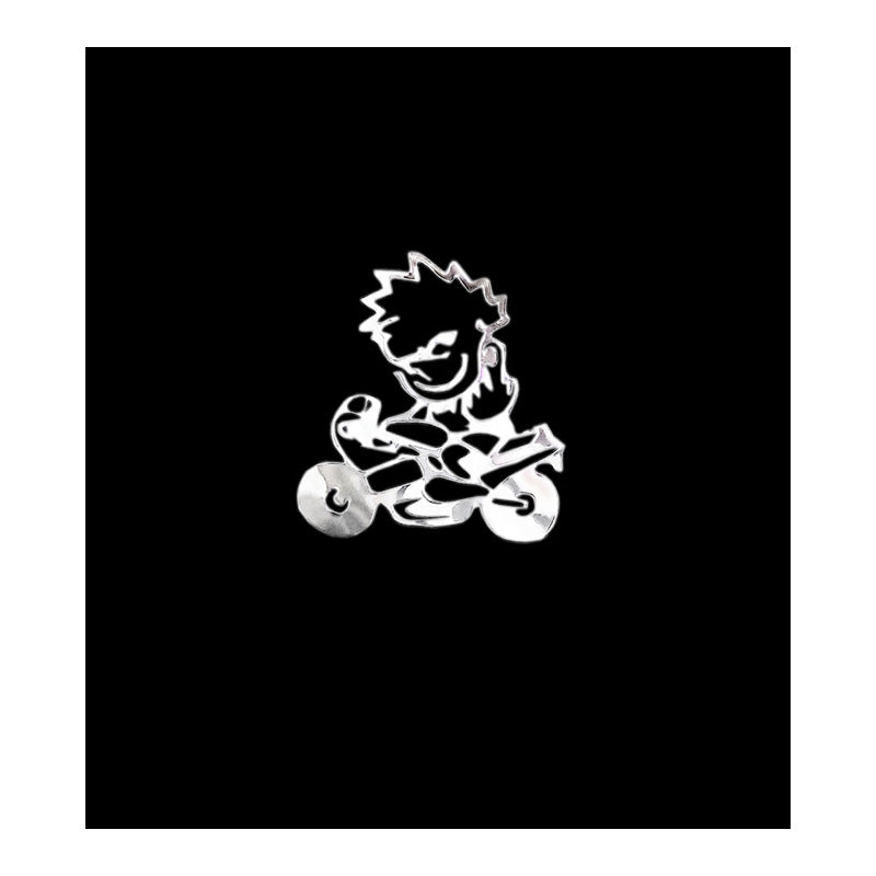 Avisa, Nickel Sticker 'Naughty on the motorcykel' - 60x60mm