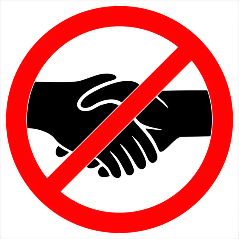 Avisa, Prohibited Handshake Sticker - 32cm