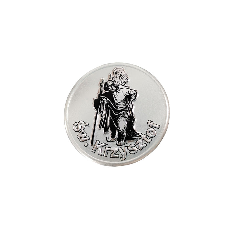 Avisa, Aluminium Emblem - St. Christopher / Šw. Krzysztof - Ø4,7cm