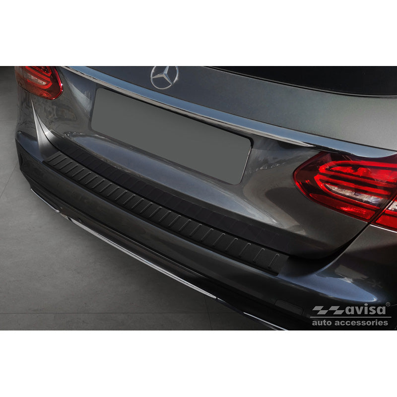 Avisa, Bagkofangerbeskytter, Mat Sort, Rustfritstål, passer til Mercedes C-Class W205 Kombi 2014-2021 'Ribs'