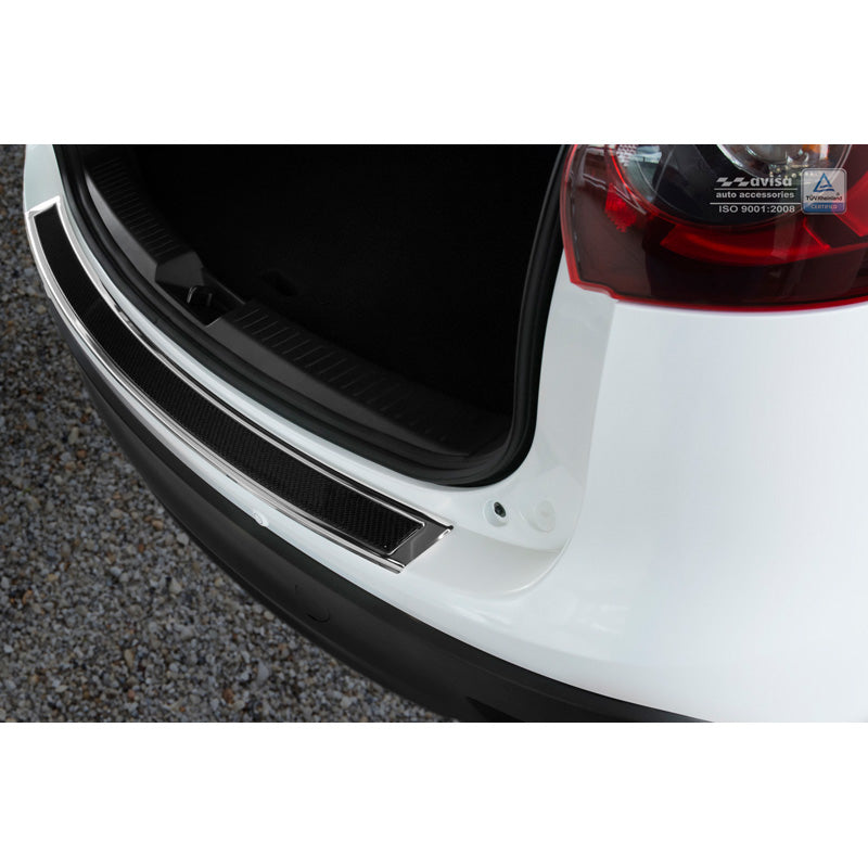 Avisa, Bagkofangerbeskytter, DeLuxe, Rustfritstål, passer til Mazda CX5 2012-2017 Chrome/Black Carbon