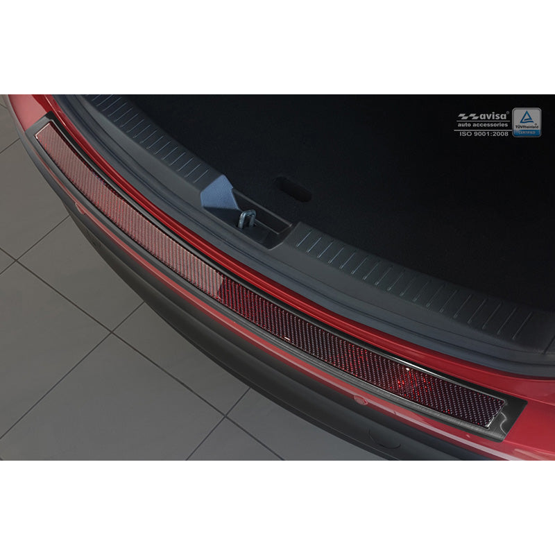 Avisa, Bagkofangerbeskytter, DeLuxe, Rustfritstål, passer til Mazda CX-5 2014- Black/Red-Black Carbon