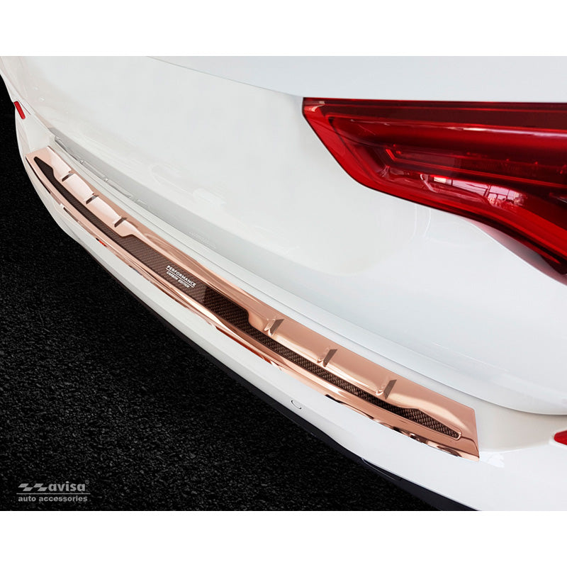 Avisa, Bagkofangerbeskytter, DeLuxe, Rustfritstål, passer til BMW X3 G01 M-Package 2017-2021 & FL 2021- 'Performance' Copper Mirror/Copper Carbon