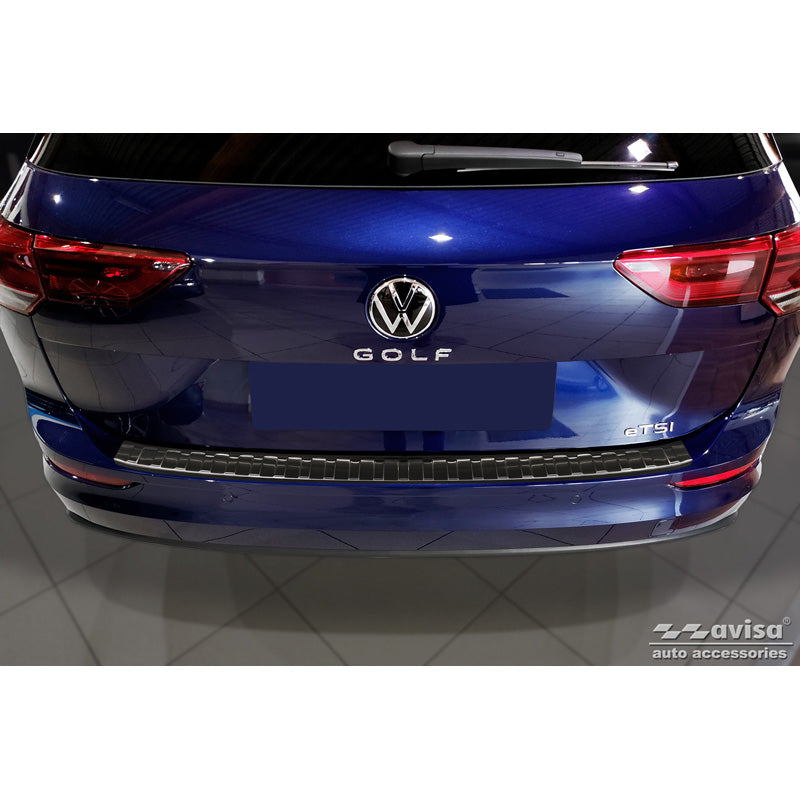 Avisa, Bagkofangerbeskytter, Sort, Rustfritstål, passer til Volkswagen Golf VIII Variant 2020-2024 & FL 2024- 'Ribs'