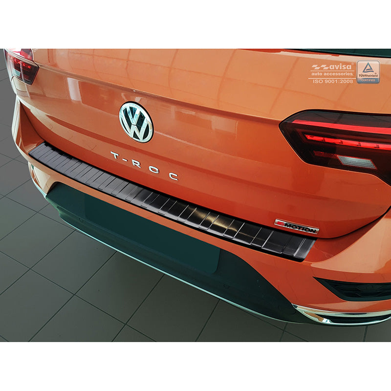 Avisa, Bagkofangerbeskytter, Sort, Rustfritstål, passer til Volkswagen T-Roc 2017-2022 & Facelift 2022- incl. Cabrio 'Ribs'