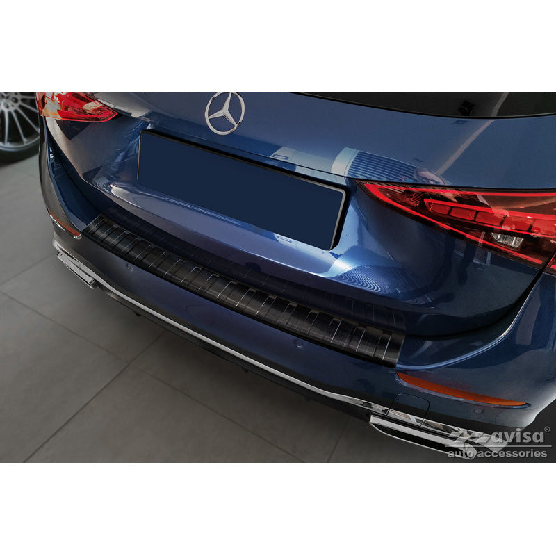 Avisa, Bagkofangerbeskytter, Sort, Rustfritstål, passer til Mercedes C-Class AMG Estate S206 2021- 'Ribs'