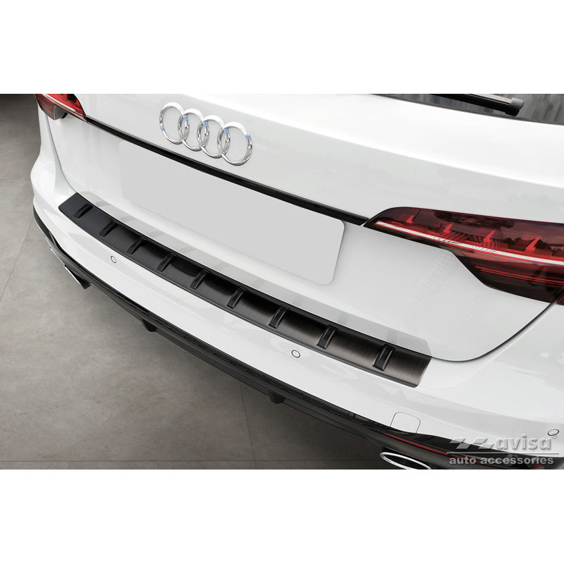 Avisa, Bagkofangerbeskytter, Sort, Rustfritstål, passer til Audi A4 Avant B9 (incl. S-Line) 2015-2019 & Facelift 2019- 'STRONG EDITION'