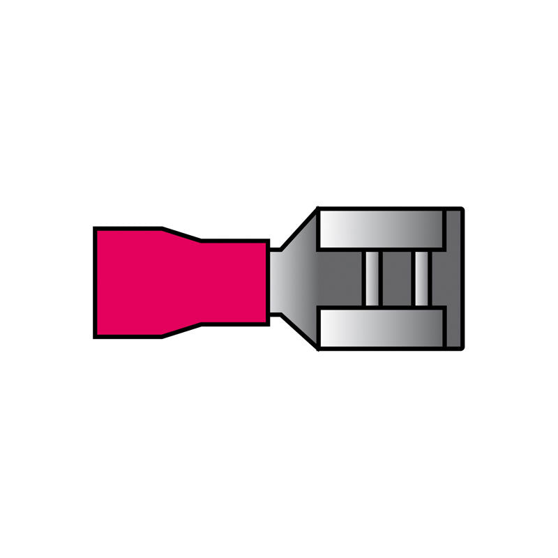 Carpoint, Kvindelige Push-On Terminaler - Rød - 6,3x0,8mm - 10 Stk.