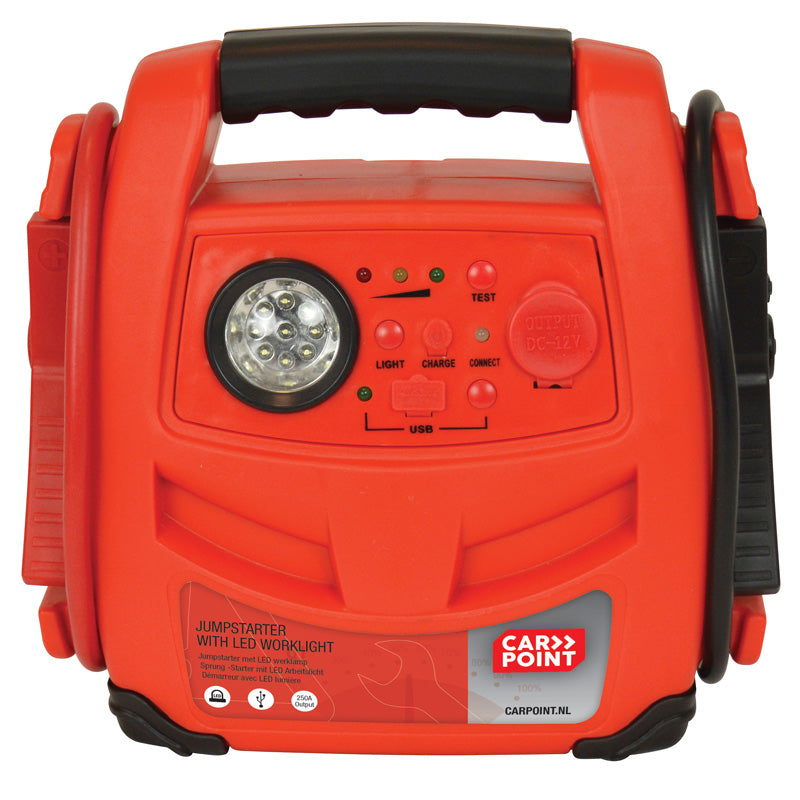 Carpoint, Jumpstarter 12V/7AH 2-i-1 med LED og USB