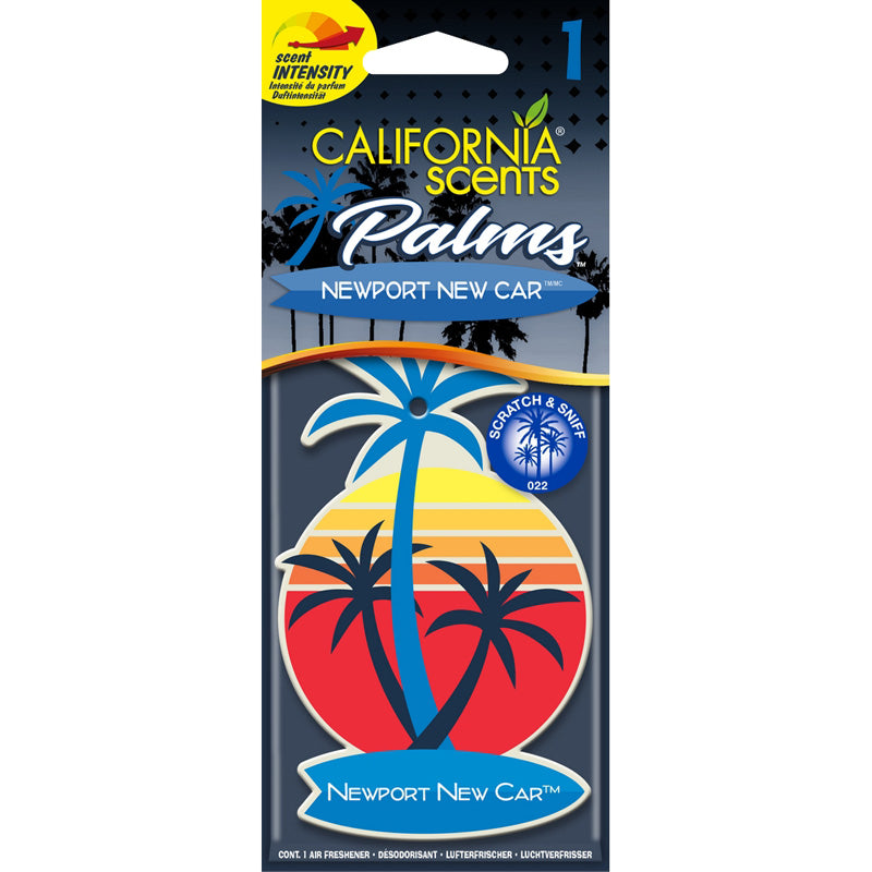 California Scents, Palm Tree Air Freshener - Newport New Car - 1 st.