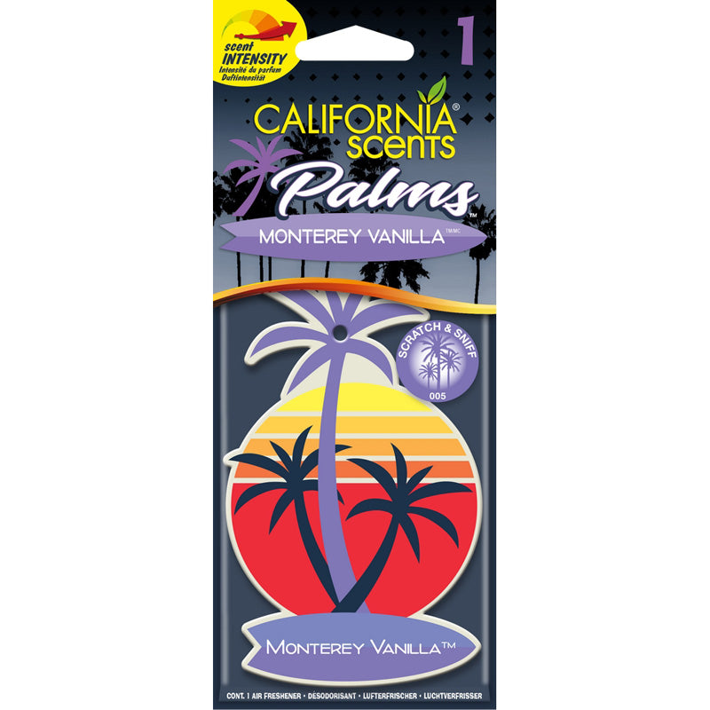 California Scents, Palm Tree Luftfrisker - Monterey Vanilje - 1 stk.