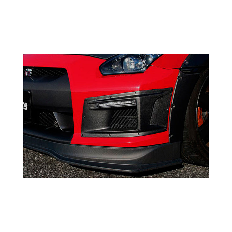 Chargespeed, Forkofanger ducts with LED DRL's & Turn signal, passer til Nissan GT-R R35 2007-2010 - Black FRP