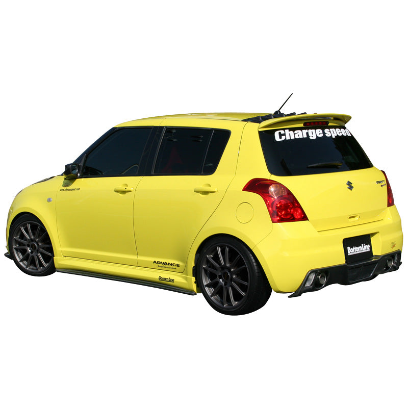 Chargespeed, Rear Diffusor Skirts (Corners), passer til Suzuki Swift II Sport 2005- 'BottomLine' (FRP)