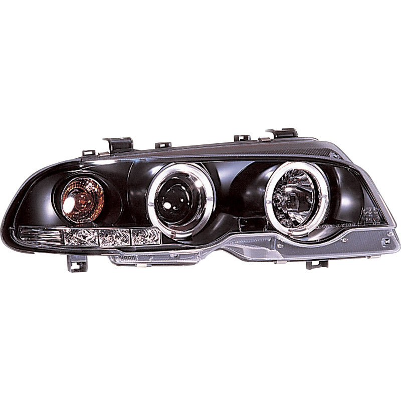 Forlygter, passer til BMW 3-Series E46 Coupe/Convertible 1999-2002 - sort - incl. Halos & Levelling Motor