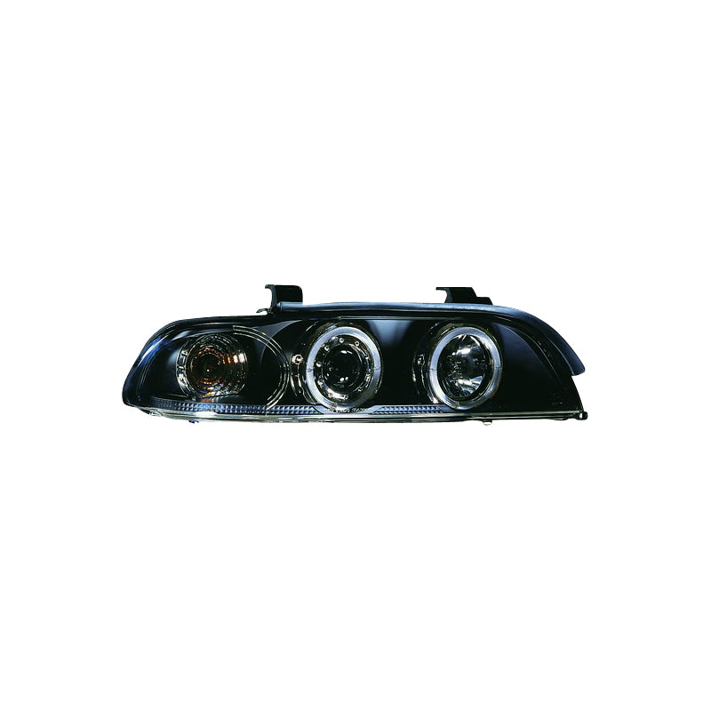 Forlygter, passer til BMW 5-Series E39 1996-2003 - sort - incl. Halos & Levelling Motor