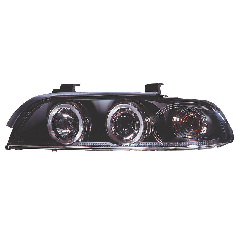 Forlygter, passer til BMW 5-Series E39 1996-2003 - sort - incl. Halos