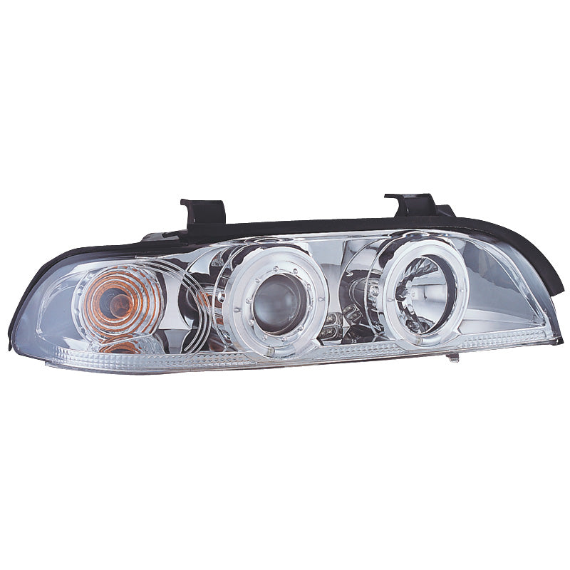 Forlygter, passer til BMW 5-Series E39 1996-2003 - Krom - incl. Halos