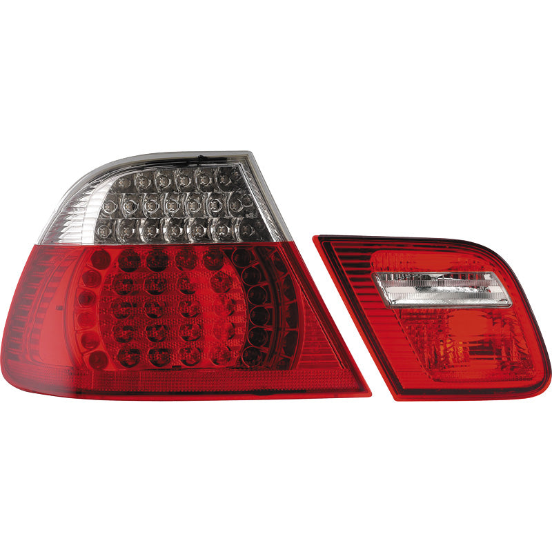 AutoStyle, LED baglygter, passer til BMW 3-Series E46 Coupe 1999-2003 - Red/Clear