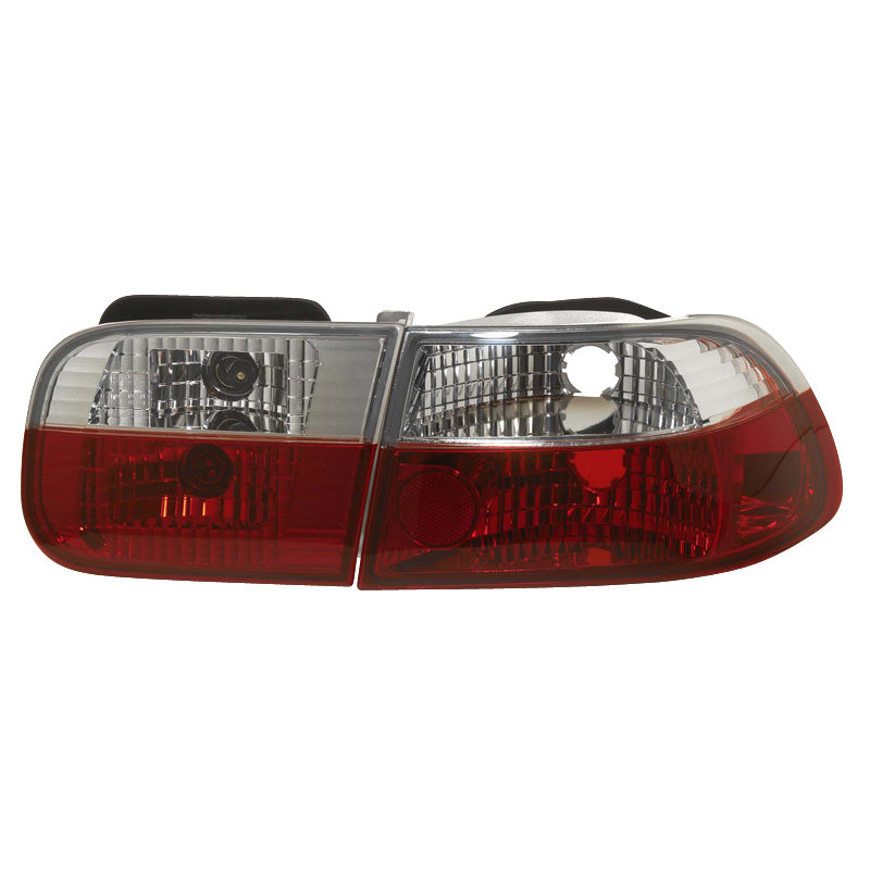 Baglygter, passer til Honda Coupe/Sedan 1992-1995 - Red/Crystal