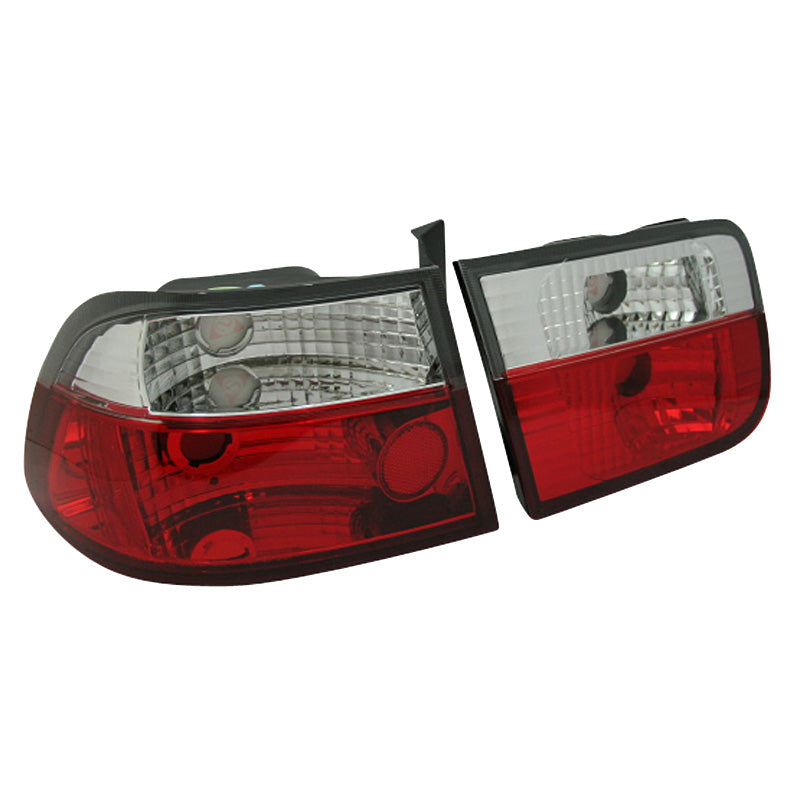 Baglygter, passer til Honda Civic Coupe 1996-2001 - Red/Clear