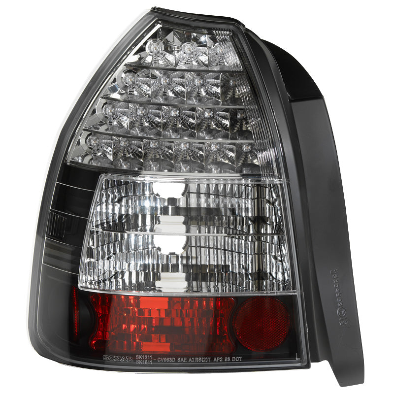 AutoStyle, LED baglygter, passer til Honda Civic HB 3-døre 1996-2001 - Black