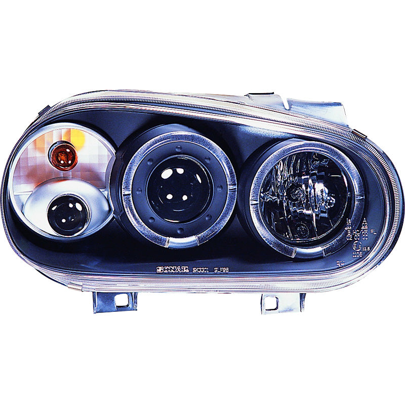 Forlygter, passer til Volkswagen Golf IV 1998-2003 - sort - incl. Halos & Fog lights