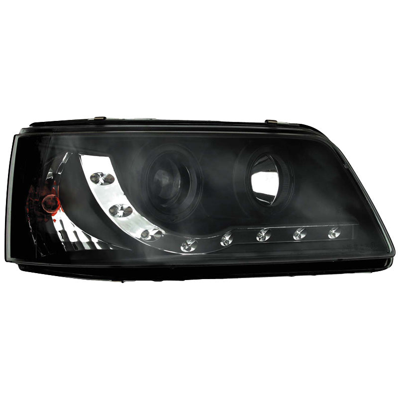 Forlygter, DRL-Look passer til Volkswagen T5 2003-2010 - sorte