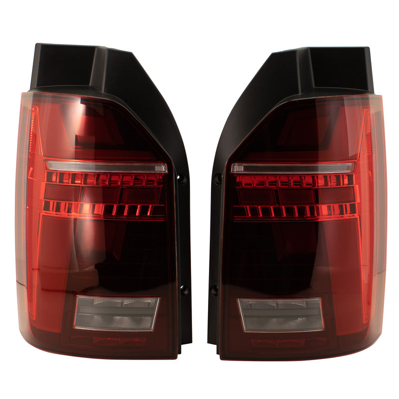 AutoStyle, LED baglygter, passer til Volkswagen Transporter T6 2015-2020 (with hatch) - Red/Smoke - incl. Dynamic Running Light