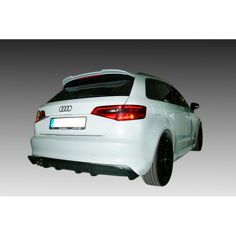 Motordrome, Rear bumper skirt (Diffuser), passer til Audi A3 8V Sportback 2012-2016 (Left exhaust recess) (ABS)