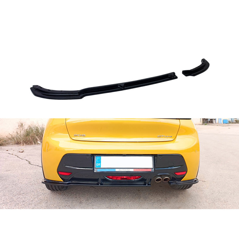 Motordrome, Rear bumper skirt (Diffuser) V.2, passer til Peugeot 208 II 2019- (ABS Gloss black)