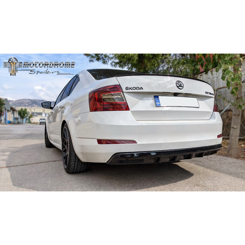 Motordrome, Rear bumper skirt (Diffuser), passer til Skoda Octavia III Sedan/Kombi 2013-2020 excl. RS/Scout (ABS)