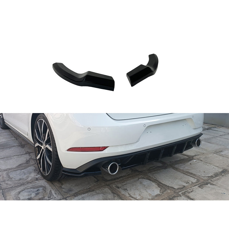 Motordrome, Rear bumper skirts (Corners), passer til Volkswagen Golf 7.5 GTI 2017-2020 (ABS Gloss black)