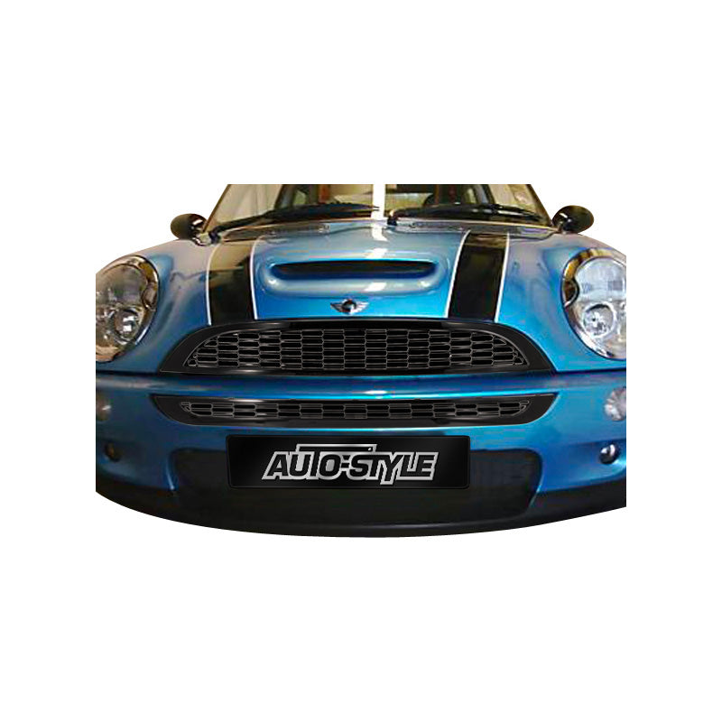 AutoStyle, Sportsgrill, blank sort passer til BMW New Mini R50/R52/R53 2001-2006 (Øvre + Nedre)