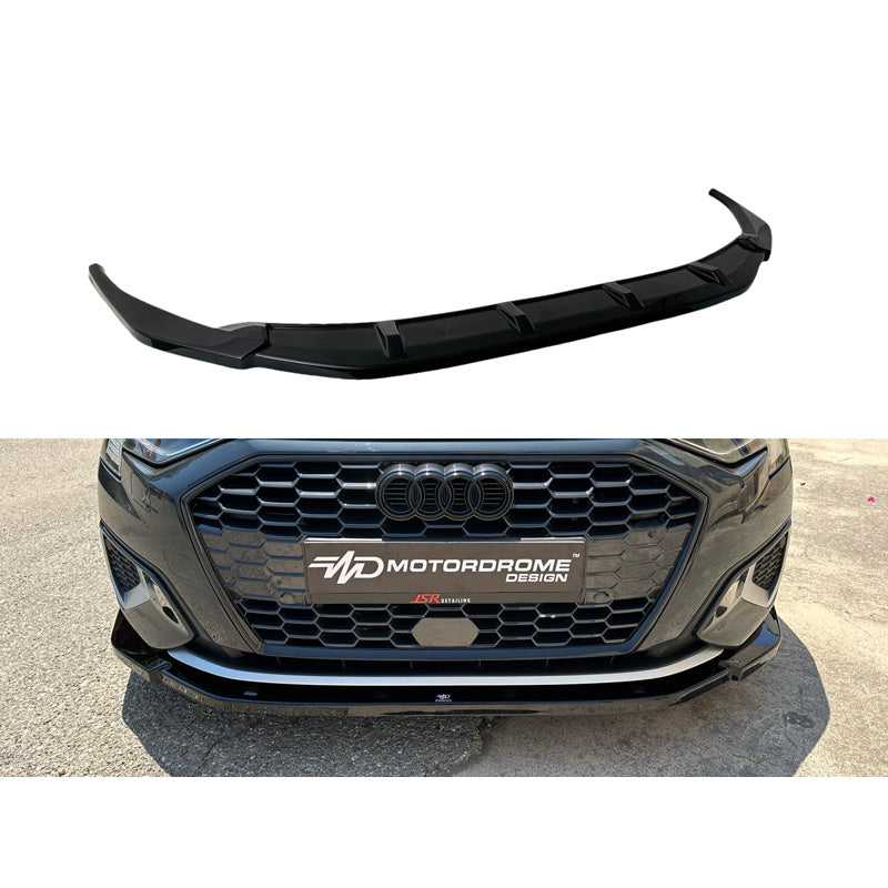 Motordrome, Front spoiler, passer til Audi A3 (8Y) Hatchback/Sportback 2020- (ABS Gloss black)