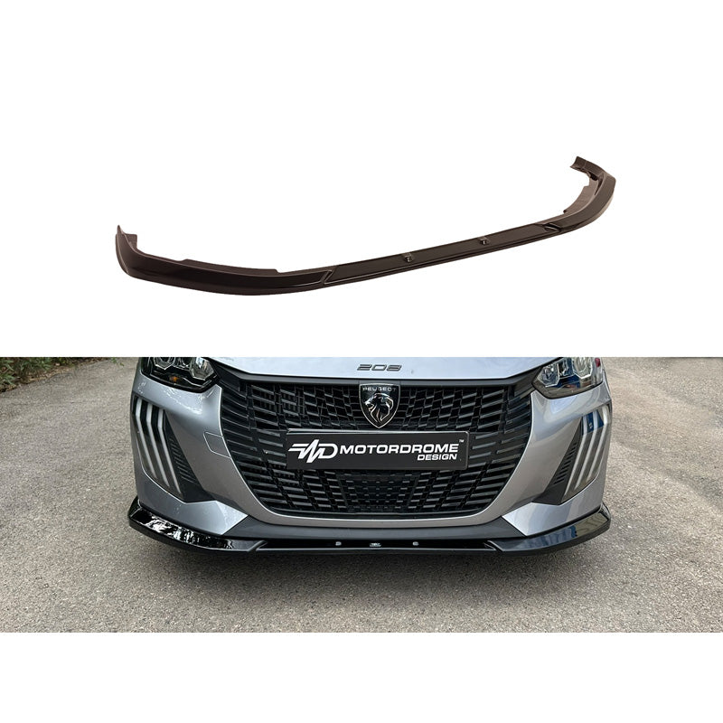 Motordrome, Front spoiler, passer til Peugeot 208 II Facelift 2023- excl. GT-Line (ABS Gloss Black)