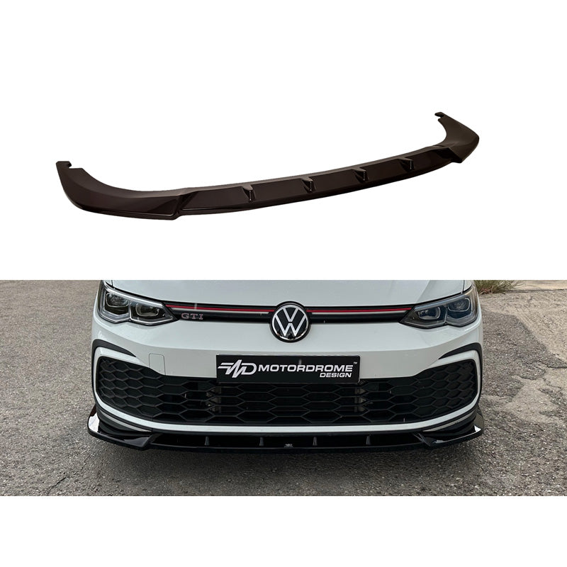 Motordrome, Front spoiler, passer til Volkswagen Golf VIII (CD1) GTI/ R-Line 2020- (ABS Gloss Black)