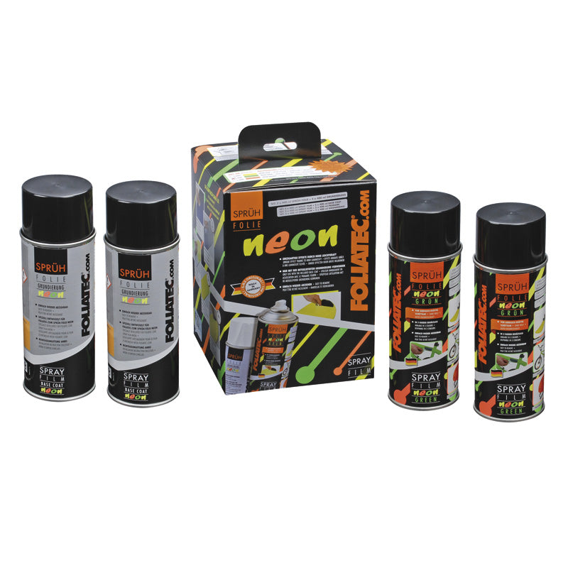 Foliatec Spray Film (Dip) NEON 4-piece Set - green 2x400ml + base coat 2x400ml