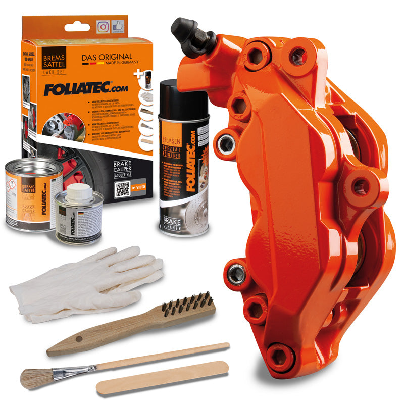 Foliatec, Bremsekaliber mailing,- flame orange - 3 Components