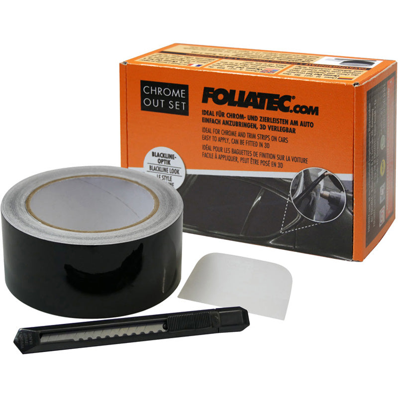 Foliatec 'Chrome Out' Set Black Matt - Film strip 5cm x 15m