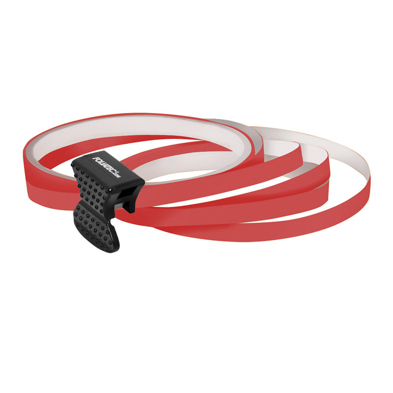 Foliatec PIN Striping rim design incl. installation tool - neon red - 4 strips 6mmx2,15meter & 1 tester 6mmx40cm