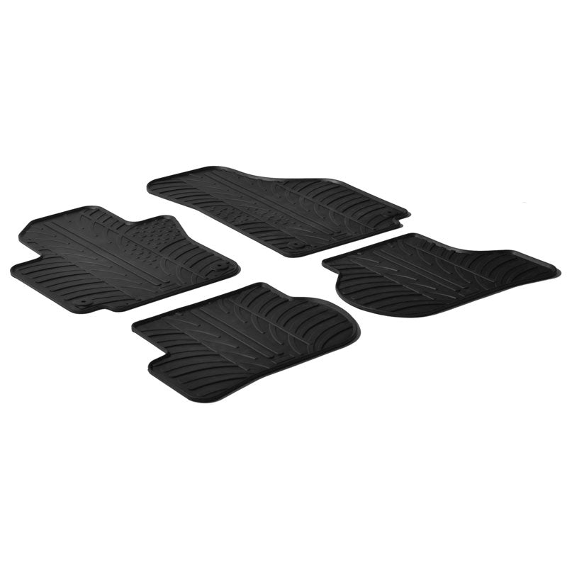 Gledring, Gummimåtter, passer til Volkswagen Golf V,VI Plus 2009- / Seat Toledo 2005-2012 (T profile 4-dele + klips)