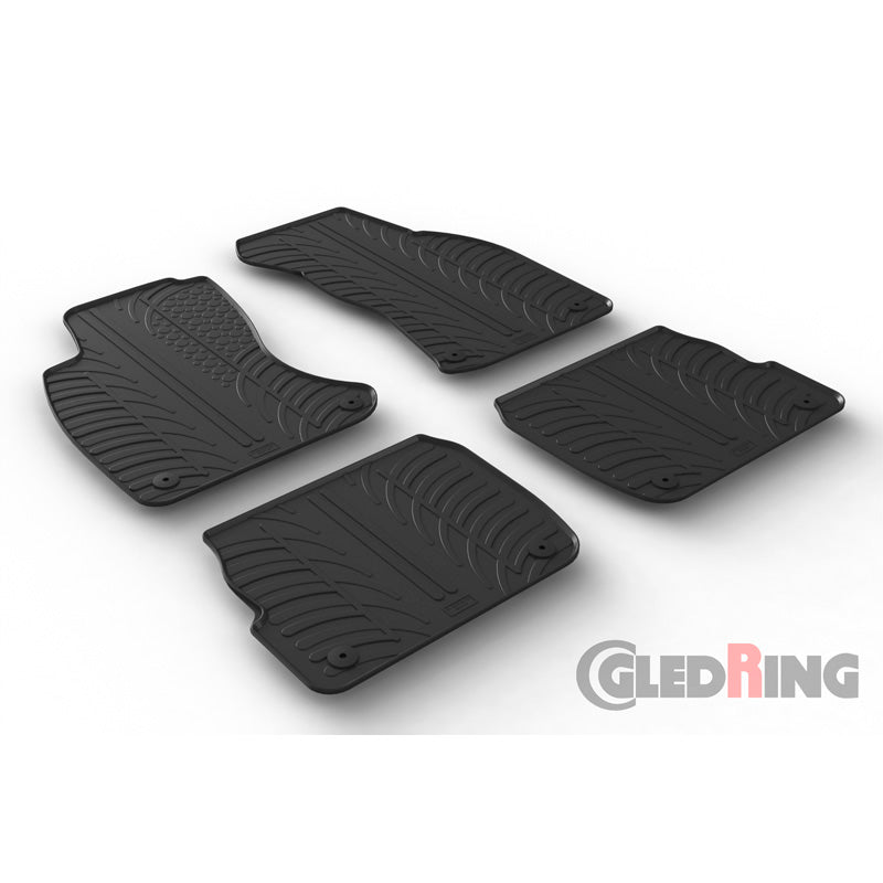 Gledring, Gummimåtter, passer til Audi A6 1997-2004 (T profile 4-dele + klips)