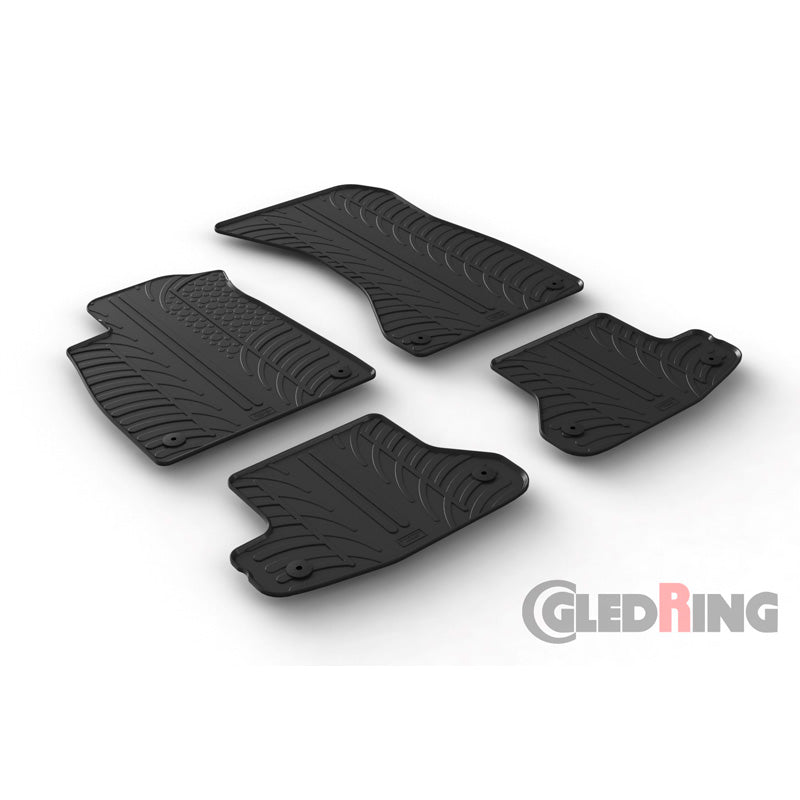 Gledring, Gummimåtter, passer til Audi A5 Coupe 12/2016- (T profile 4-dele + klips)