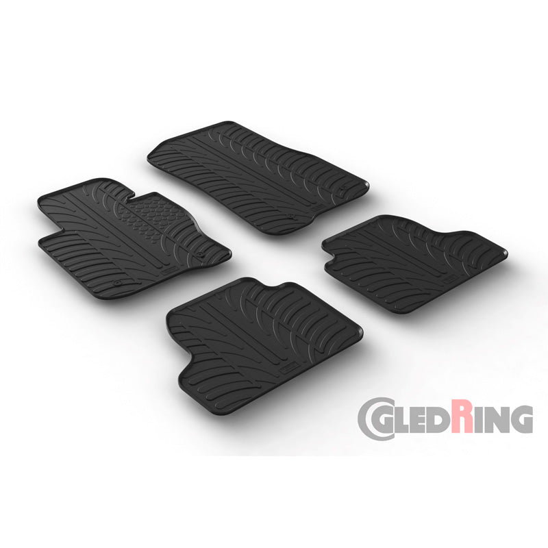 Gledring, Gummimåtter, passer til BMW 4 Series F32 automatic 2013-2020 (T profile 4-dele + klips)