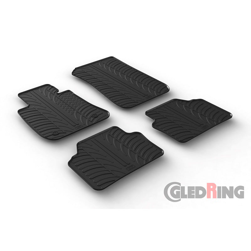 Glidande, Gummimattor, lämplig för BMW 3-serie E90/E91 2005-2012 (T-profil 4 delar + clips)