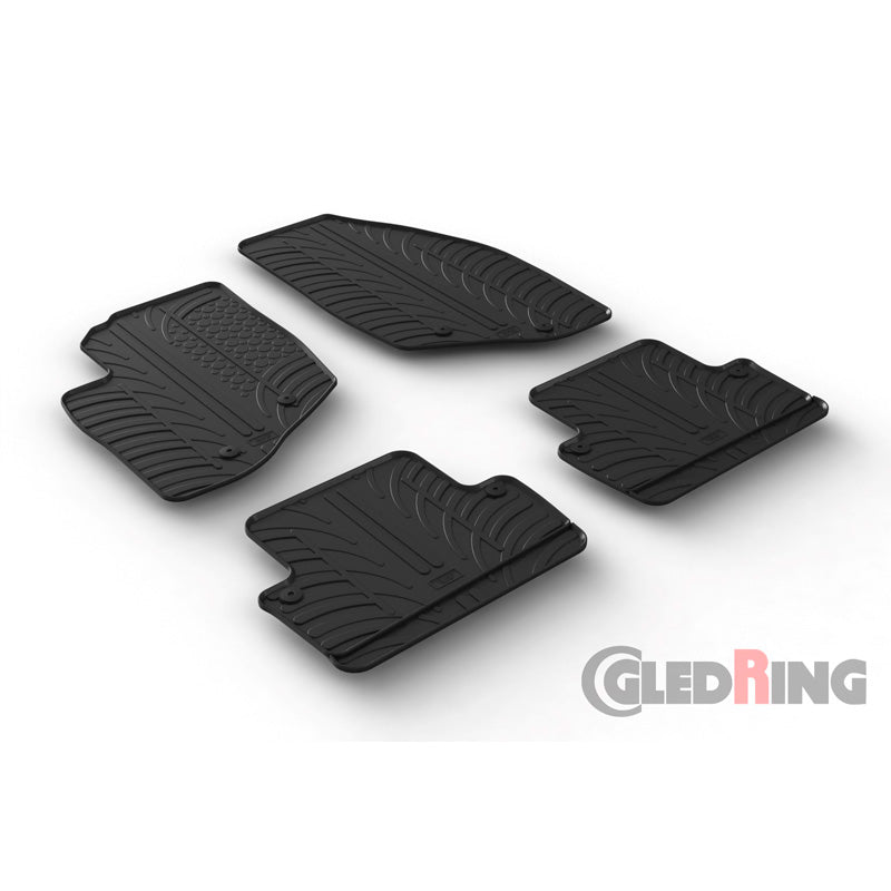 Gledring, Gummimåtter, passer til Volvo V70/XC70 2000-2007 & S60 2000-2009 (T profile 4-dele + klips)