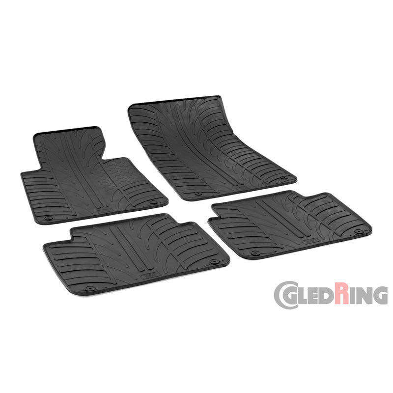 Glidande, Gummimattor, lämplig för BMW 3-serie E46 1998-2005 (T-profil 4 delar + clips)