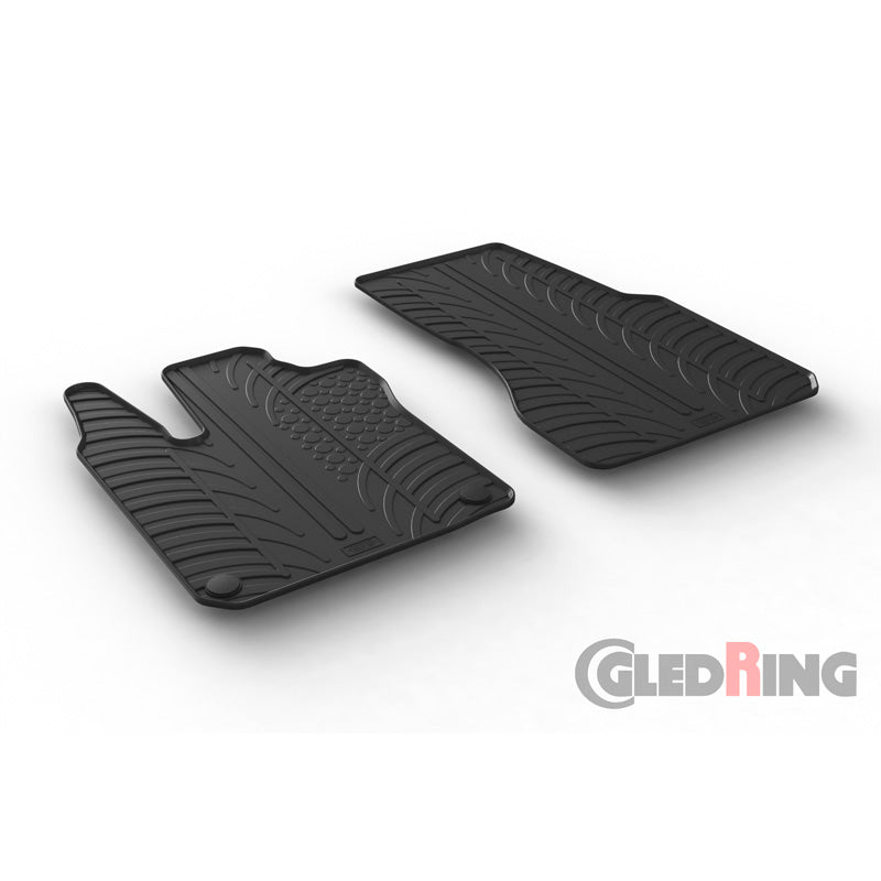 Gledring, Gummimåtter, passer til Smart ForTwo 453 2014- (T profile 2-dele + klips)